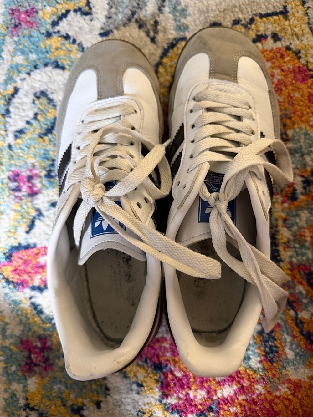 adidas sambas White and Gray Low-Top Sneakers with Black Stripes